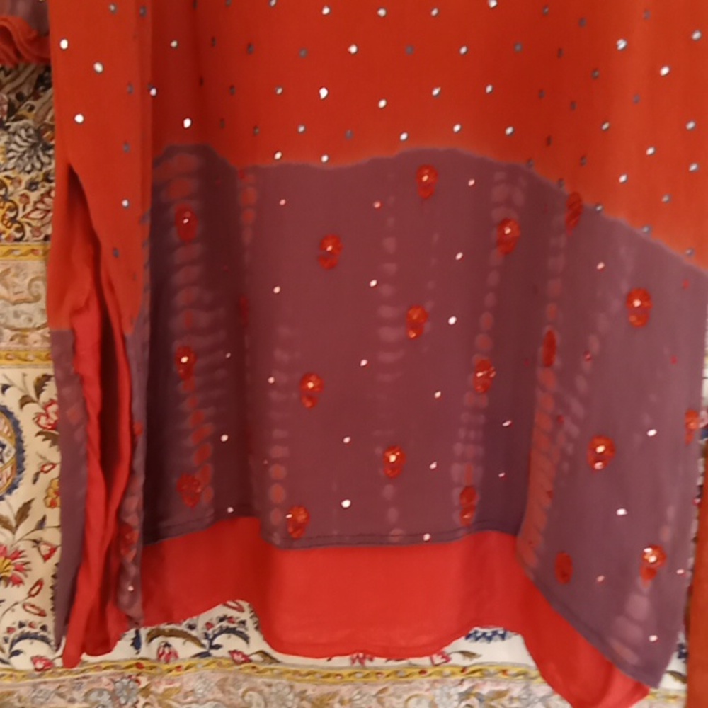 Rust And Purple Tye Dyed Tunic  M - Picture 8 of 9